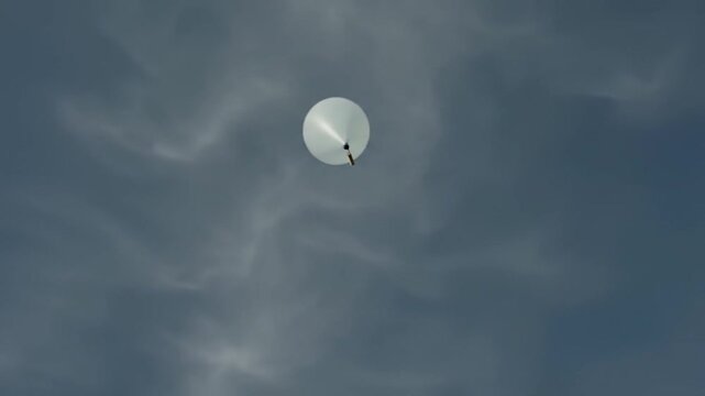 White Weather Balloon Ascending, Atmospheric Science Research