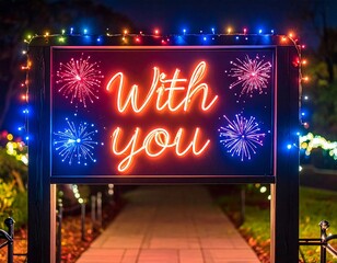 Romantic sign at night