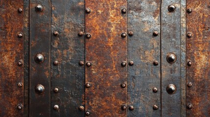 Fototapeta premium rusty iron backdrop featuring rivets