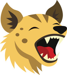 Laughing Hyena Face Cartoon Icon.