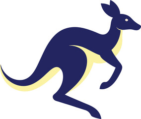Kangaroo Jumping Silhouette Wildlife Icon.