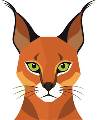 Majestic Caracal Cat With Ear Tufts.