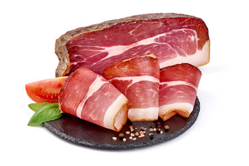 Prosciutto Crudo, isolated on white background