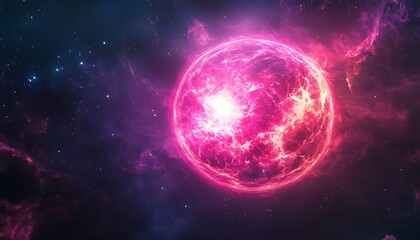 Planet in space. Abstract space background. 3D rendering illustration.