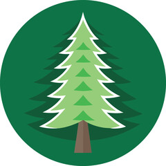 Pine Tree Silhouette Nature Icon.