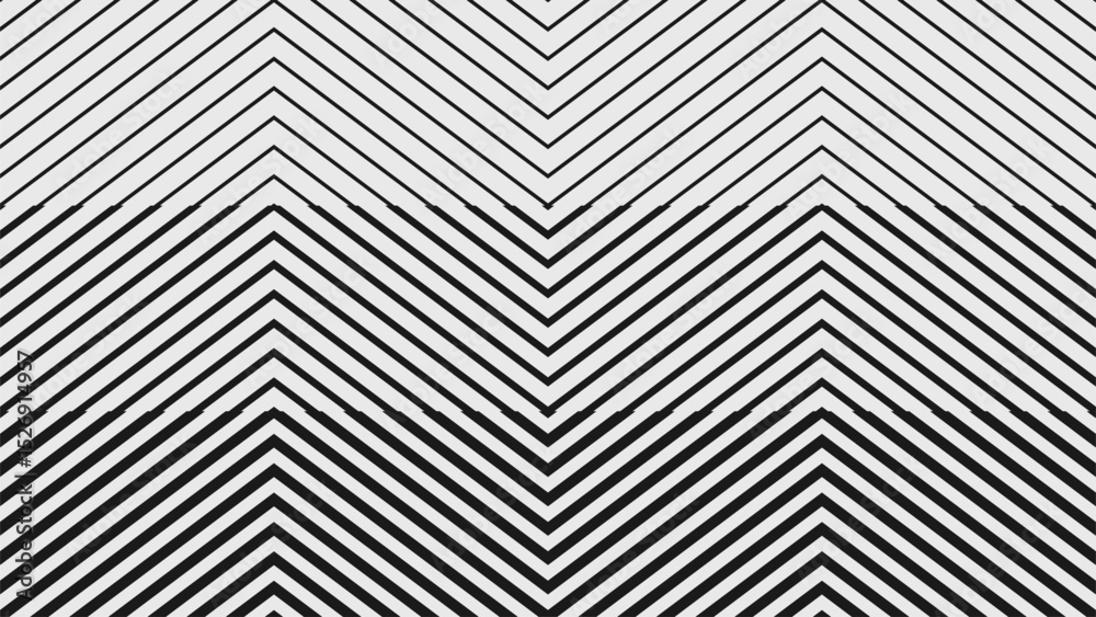 Aufkleber Abstract modern composition in brutalism style, Postmodern geometric ornament with simple shapes in black and white colors, bold aesthetic, zigzag pattern with transition effect
