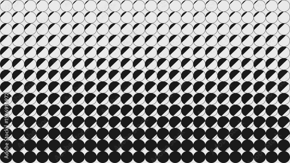 Poster Abstract modern composition in brutalism style, Postmodern geometric ornament with simple shapes in monochrome colors, bold aesthetic, dotted graphic elements gradient texture with transition effect