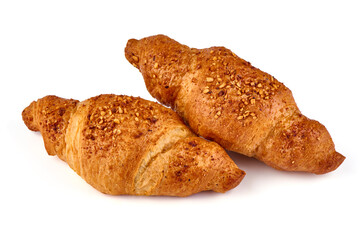Croissants, isolated on white background.