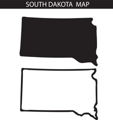 South Dakota Map Vector Outline and Fill Silhouette