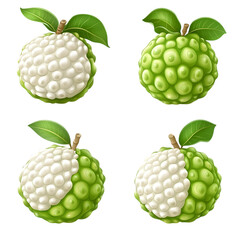 Fresh Delicious Custard apple fruit on Transparent png (7).png