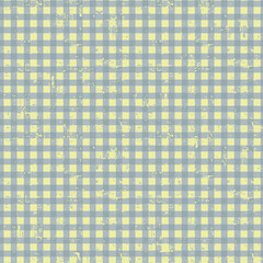 Seamless checkered pattern with trendy gingham checks textured, aged, faded or discolored for wrapping paper, clothing, textile and other design projects