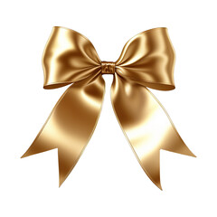 Naklejka premium Golden bow isolated on transparent background