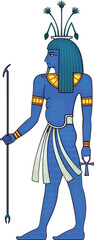 Hapi .Egyptian ancient symbol. Isolated figure of ancient egypt deities.Religion icon.Culture.Design element.