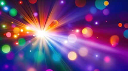 Colorful burst of light with vibrant bokeh.