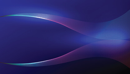 abstract colorful flowing line wave pattern on technology blue background. isolated wave line. vector illustration design.