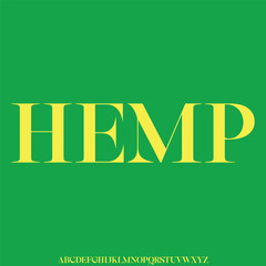 Elegant minimalist alphabet display font vector. Beautiful hemp typeface