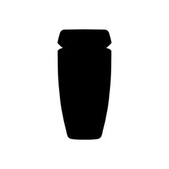 Illustration of a conga drum silhouette with a distinct shape against a plain white background view