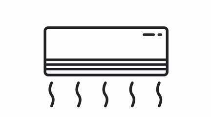 Air Conditioner Icon. Vector isolated black and white air conditioner illustration