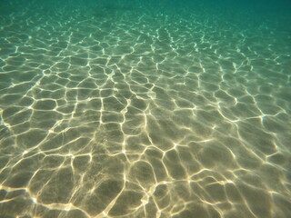Clear blue under water seafloor