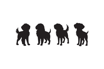 Dog silhouette vector illustration puppy pet 