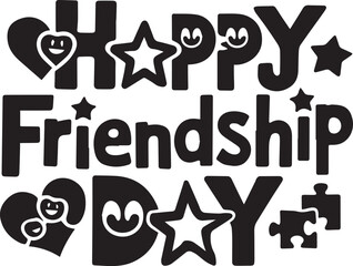 Happy friendship day typography clip art