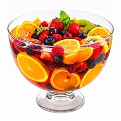 Colorful Fruit Salad in Glass Bowl