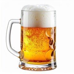 Golden Beer in a Glass Mug with Frothy Head