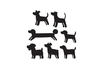 Black dog silhouettes vector illustration for pet lovers 