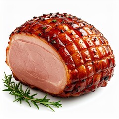 Glazed Spiral Ham with Rosemary Garnish