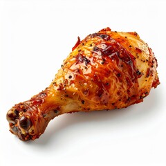 Roasted Chicken Leg on White Background