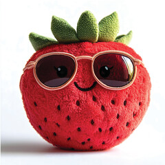 Cute Strawberry Plush Toy with Sunglasses - Fun & Playful