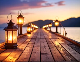 Wooden pier at sunset (1)