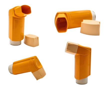Inhalers in different positions and angles
