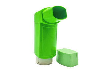 Obraz premium Green inhaler with it's cap open