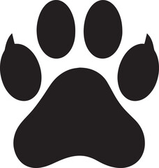 Dog Paw Black Vector Format - Pet Footprint Silhouette Illustration