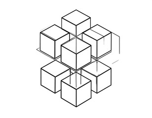 Obraz premium Abstract geometric design of interlocking cubes (1)