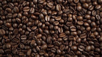 Roasted coffee beans close-up