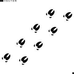 Animal footprint vector. Wild boar paw print