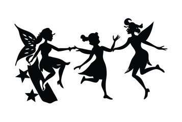 Group of Friends at Wine Bar Standing Silhouette Vector Scene.

