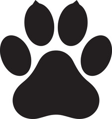 Dog Paw Black Vector Format - Pet Footprint Silhouette Illustration