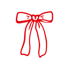 Whimsical Handdrawn Bow Illustrations. Doodle Ribbons for Cards, Stickers, and Prints