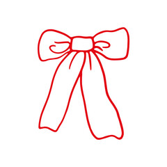 Whimsical Handdrawn Bow Illustrations. Doodle Ribbons for Cards, Stickers, and Prints