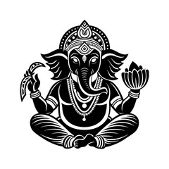 ganeshji vector art silhouette