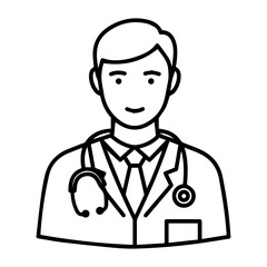 Professional Male Doctor Icon Healthcare, Medicine, Physician, Medical Professional, Health Worker Illustration