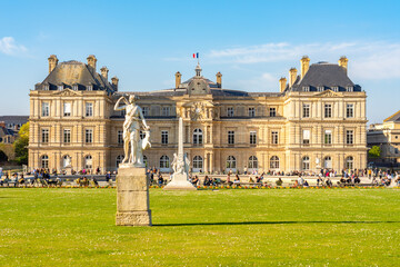 Luxembourg palace and gardens in spring, Paris, France