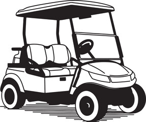 Fototapeta premium Golf Cart silhouette vector illustration isolated On Transparent Background