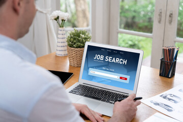 Online job search on brisk website for worker to search for job opportunities on the recruitment...