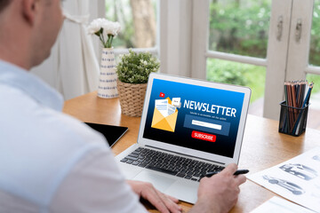 newsletter signup page on computer for customer to subscribe brisk newsletter update information to...