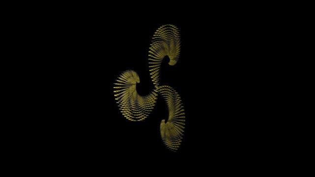 golden ration fibonacci animation on transparent background. Video footage 4K.