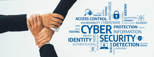 Two business professionals engage in a strategic discussion on enhancing cybersecurity measures, focusing on protection, detection, and information security in a collaborative environment. Amity